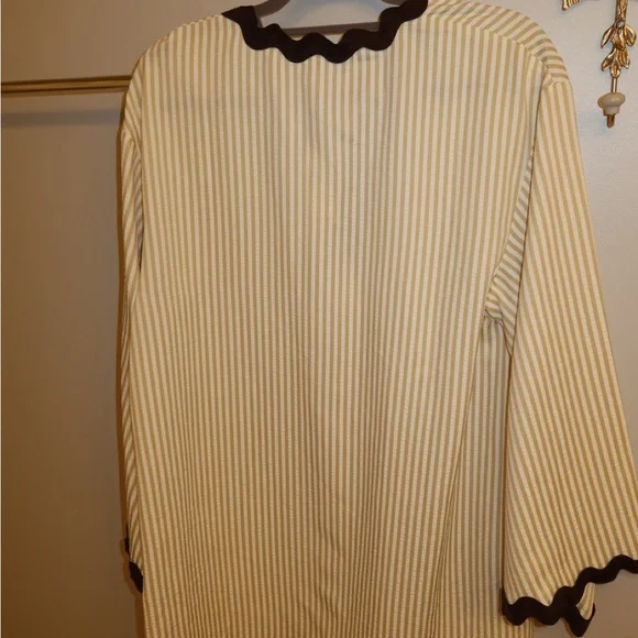Anthropologie NWT Flat White Striped Rickrack Tunic - Picture 4 of 5